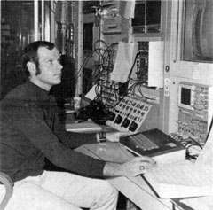 Gerry Ortlieb at the Booster console