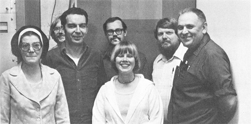 Some CTF staff members pose for a photo between patients. L-R are: K. Gehl, J. Jeurink, I. Rosenberg, D. Spelbring, J. Maxwell, A. Jones, and M. Awschalom. (Not shown: D. Young, J. Ovadia)