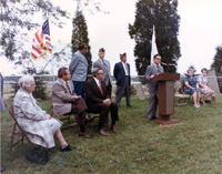 Donald R. Getz, NAL Assistant Director, spoke at the September 24th ceremony rededicating the grave of General Thompson Mead in NAL's Pioneer Cemetery.