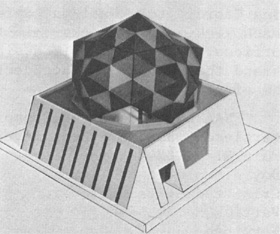 A model proposed geodesic dome for Bubble Chamber building