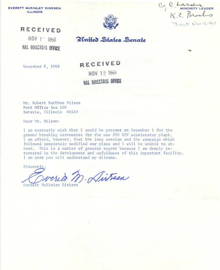 Letter from Senator Everett Dirksen