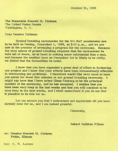 Letter to Senator Everett Dirksen