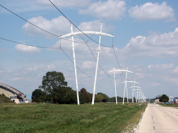 NAL's distinctive power poles cross the Illinois prairie